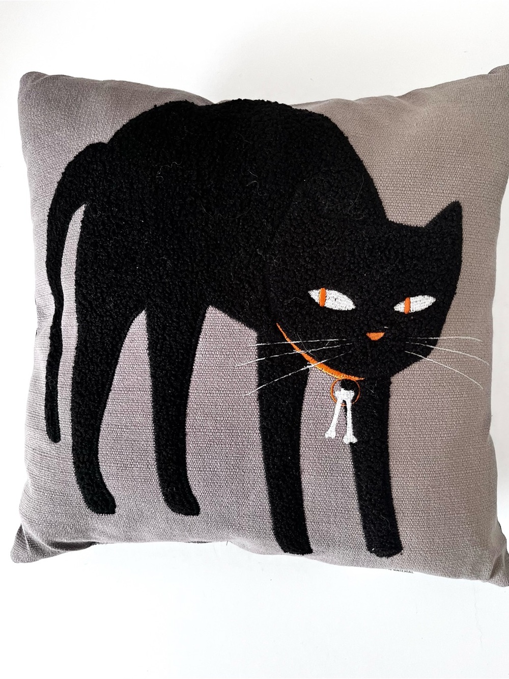 Black Cat Boucle Throw Pillow Halloween
Goth Black White Stripe Hyde and Eek 16